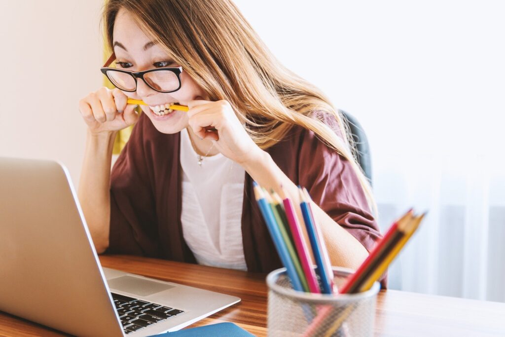 A Student Confused Doing her Homework