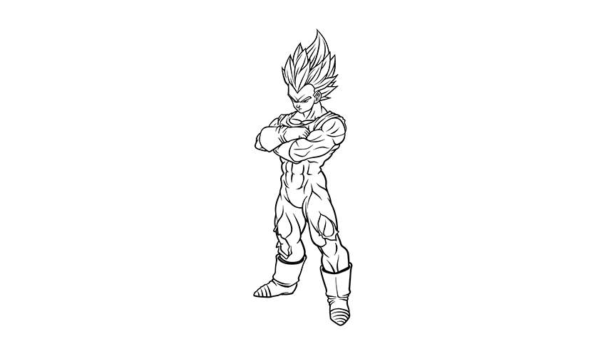 How to draw Vegeta