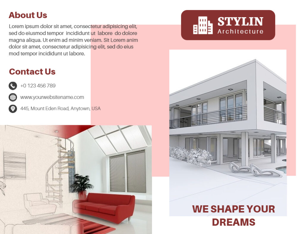 White With Red Brochure Templates Real Estate